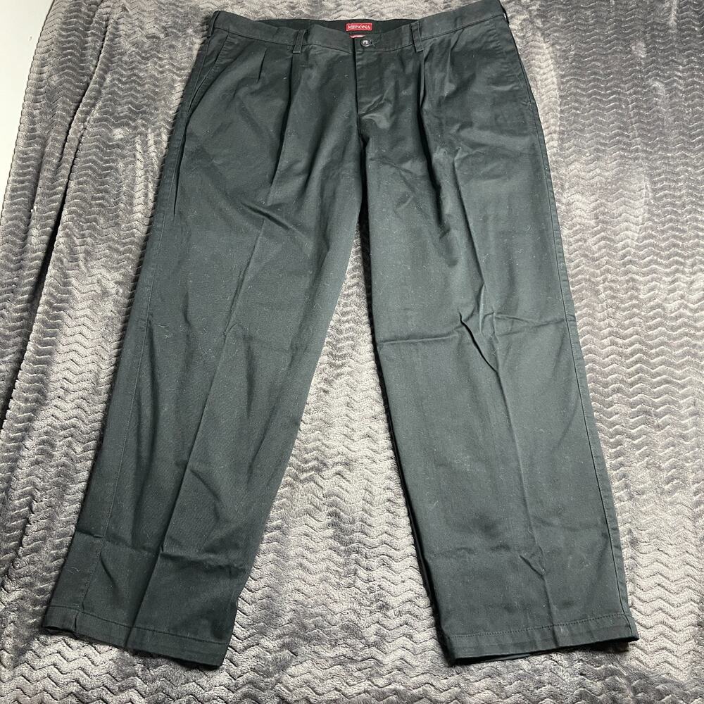 Merona Men’s Dress Pants 42x32 Black Classic Fit Flat Front